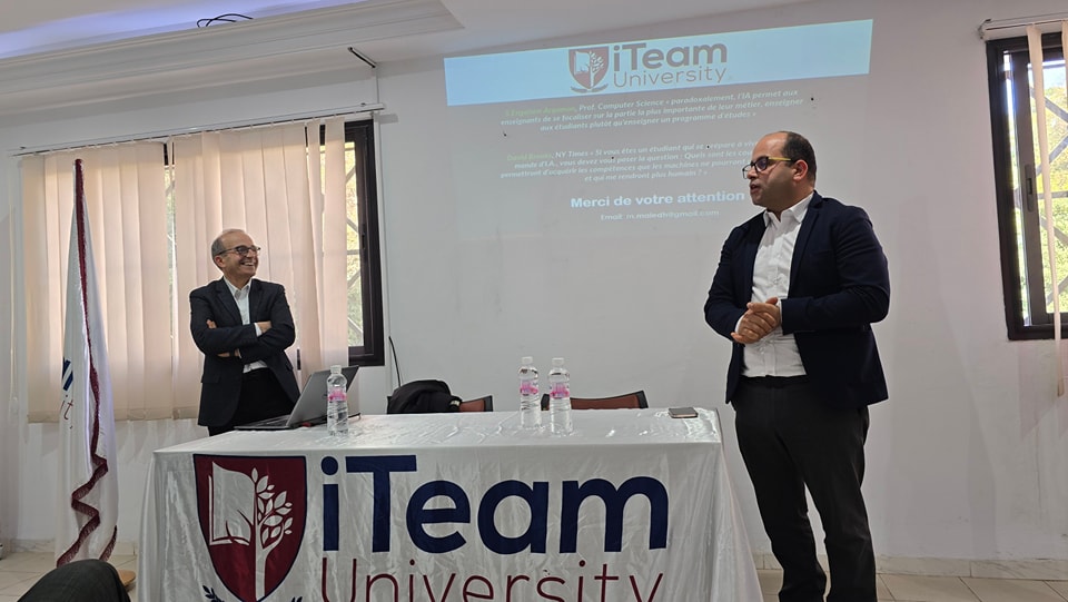 Intervenants et public lors de la conf&eacute;rence IA et &Eacute;thique &agrave; iTeam University